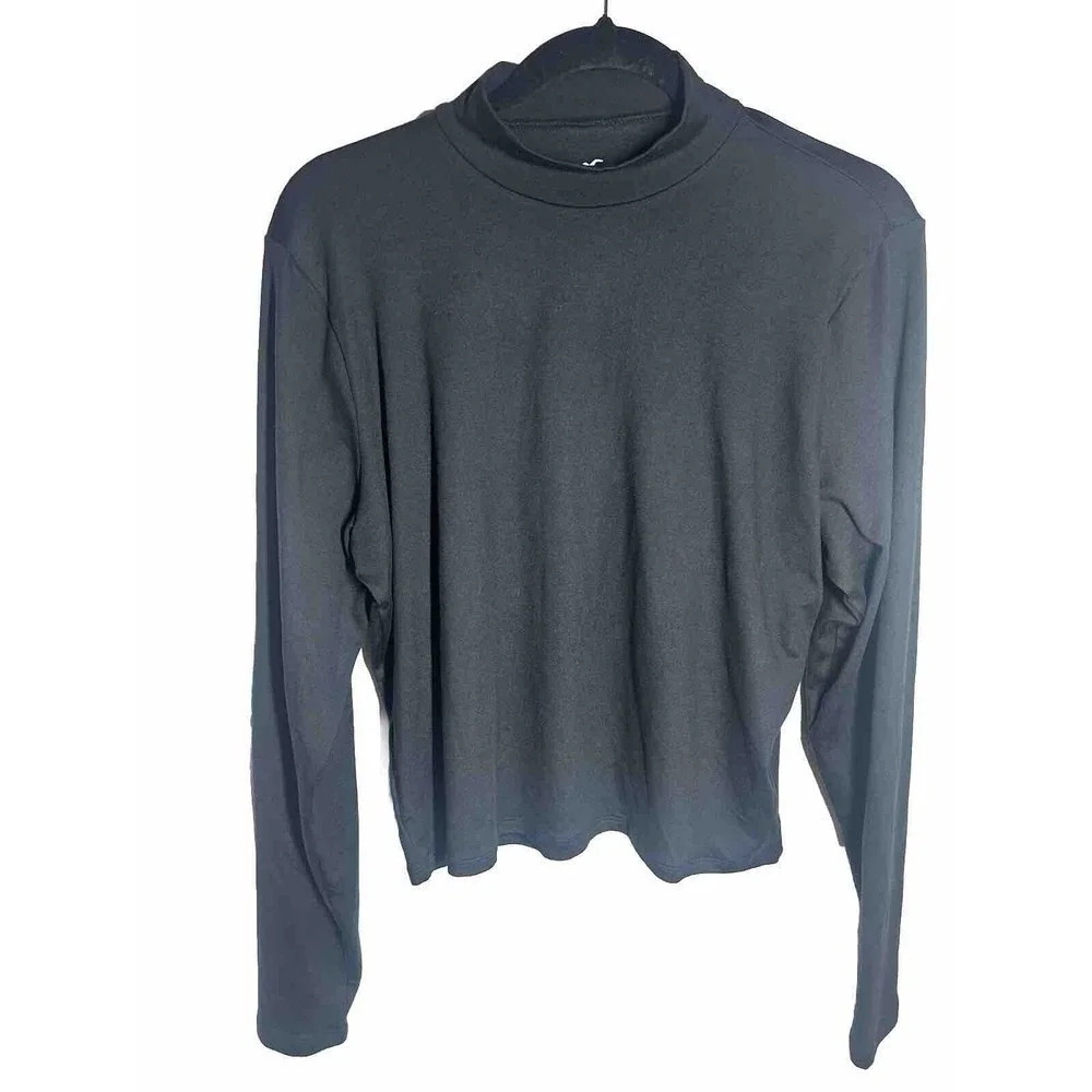 Hollister Women’s Size XXL Mock Neck Top Black